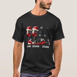 Camiseta Vinho Tinto do Papai Noel Copo de Bebida Bebeu Bêb