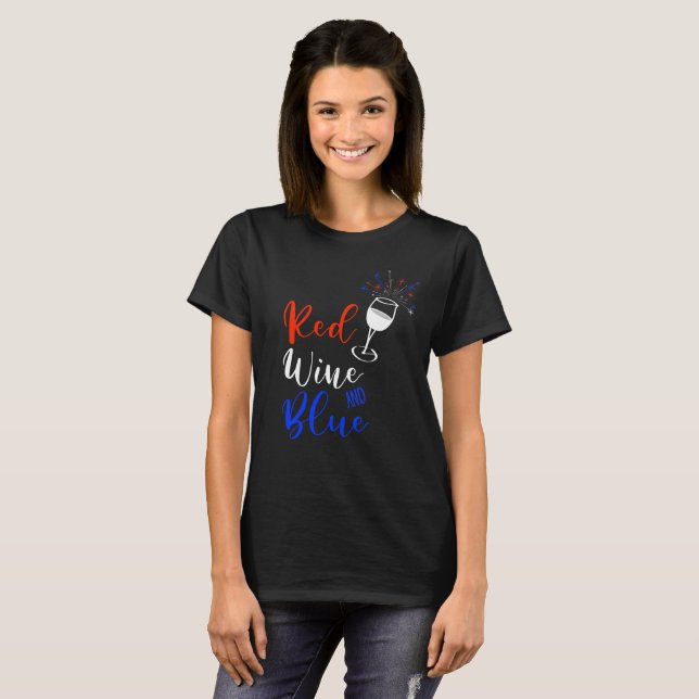 Camiseta Vinho Tinto e Azul 4 de Julho (Frente Completa)