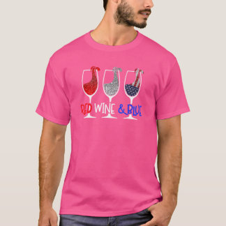 Camiseta Vinho Tinto Vidro Azul Vidro Bebendo Quadrado 4º