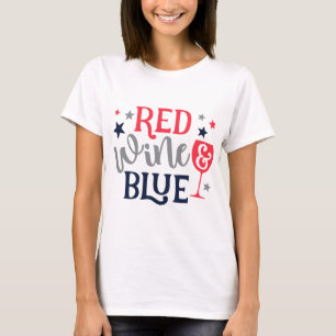 Camiseta Vinho Vermelho E Azul