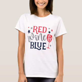 Camiseta Vinho Vermelho E Azul