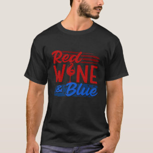 Camiseta Vinho Vermelho E Azul 4 De Julho Bebendo Americano