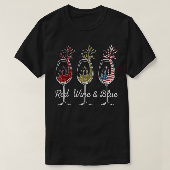 Camiseta Vinho Vermelho e Azul 4 de julho Vinho Vermelho Az (Frente do Design)