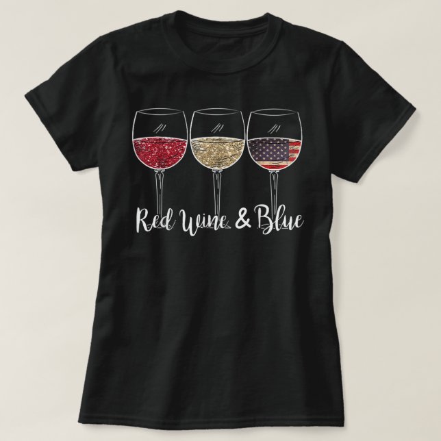Camiseta Vinho Vermelho e Azul 4 de julho Vinho Vermelho Az (Frente do Design)