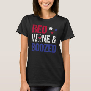 Camiseta Vinho Vermelho E Vinho Boozado Bandeira Dos Eua 4