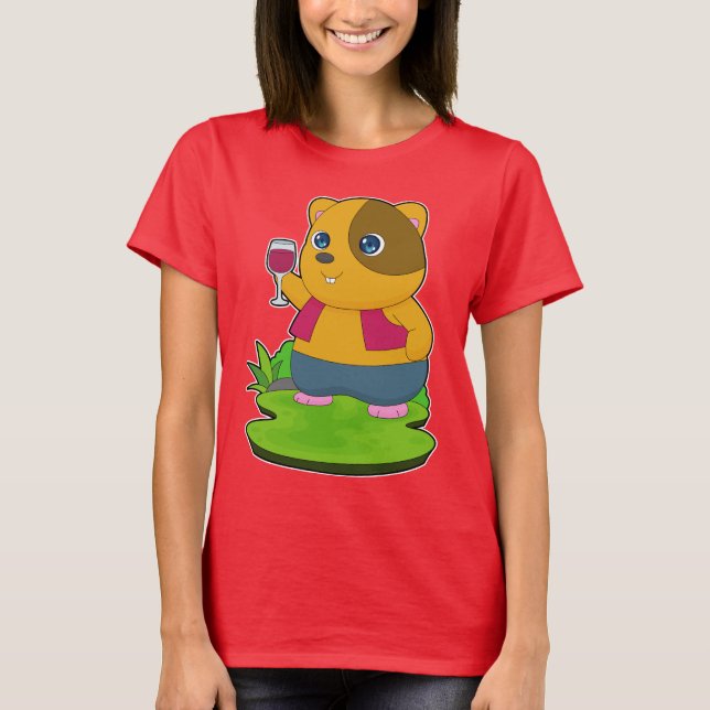 Camiseta Vinho Vermelho Hamster (Frente)