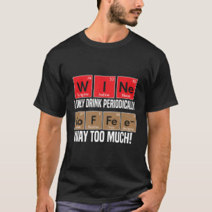 Camiseta Vinho versus Café Elementos de Mesa Periódicos Eng