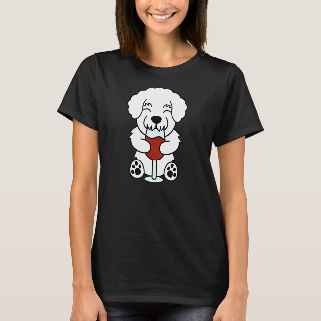 Camiseta Vinho-Vinho-Bichon-Frise-Cão (Frente)