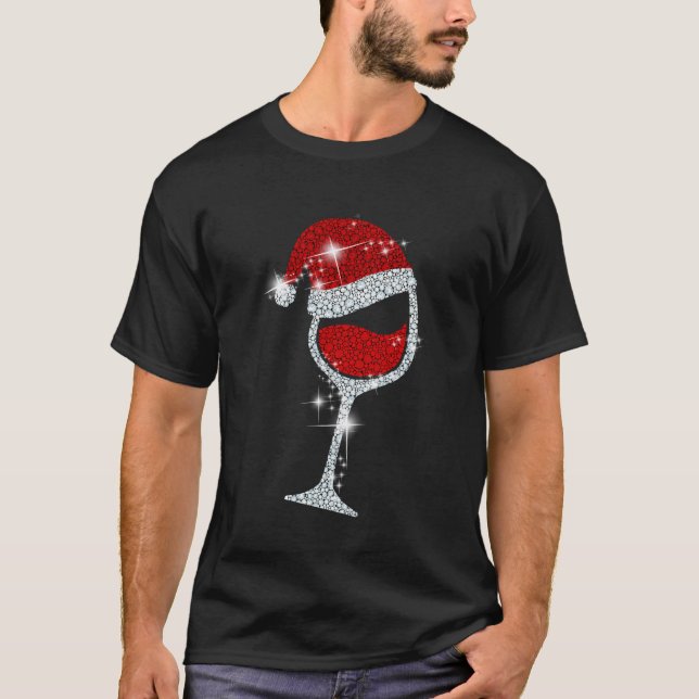 Camiseta Vinhos Santa Hata Natal Vinho Engraçado Lo (Frente)