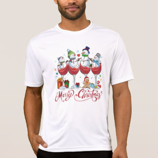 Camiseta Vinhos Vermelhos com Neve Homens Engraçados