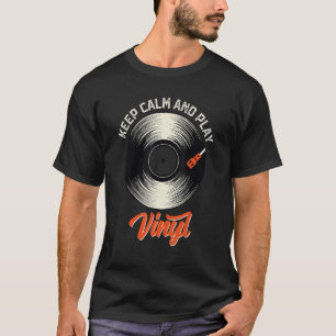 Camiseta Vinil Coleta Manter Calmo E Jogar Vinil Retro Vi