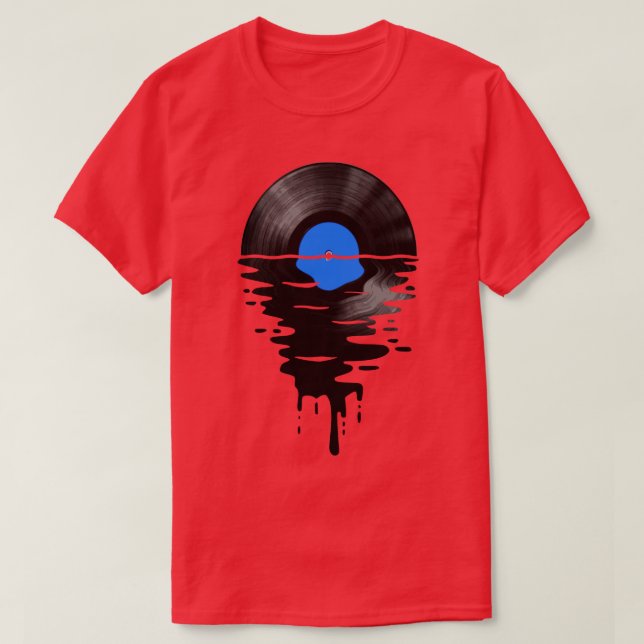 Camiseta Vinil LP Music Record Sunset Blue (Frente do Design)