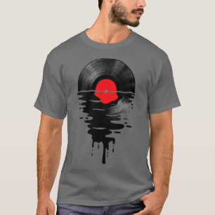 Camiseta Vinil LP Music Record Sunset Red