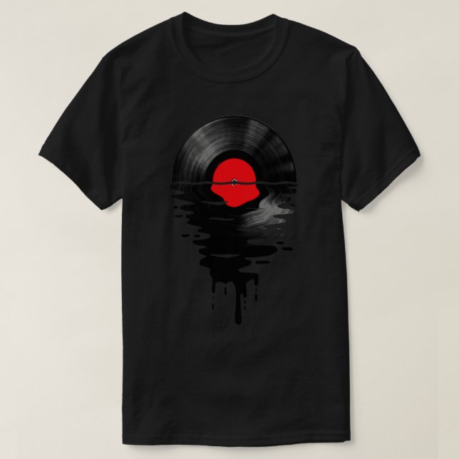 Camiseta Vinil LP Music Record Sunset Red Mug (Frente do Design)