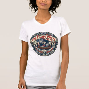 Camiseta Vinil Patriótico Liberdade Disco de Vinil Patrióti