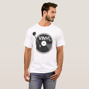 Camiseta Vinil Record Turntable Black and White