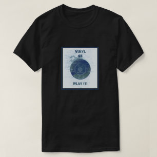 Camiseta Vinil - registro de 45 RPM - azul de Lite