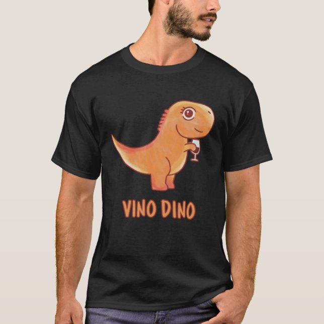 Camiseta Vino Dino Vinosaur Wine Dino Vinosaurus Vine (Frente)