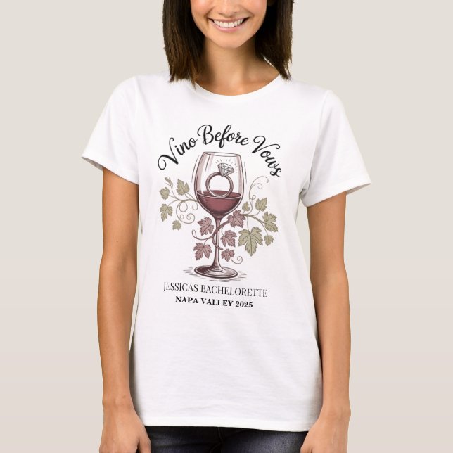 Camiseta Vino Personalizado Antes de Vows Napa Noiva Bachel (Frente)