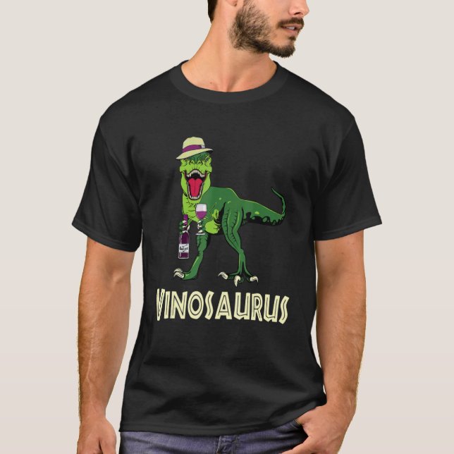 Camiseta Vinossauro Tyrannosaurus Wine Dinossauro Vinossaur (Frente)