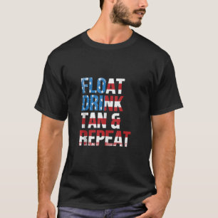 Camiseta Vinta De Bebida Flutuante Repetição De Verão De Fé