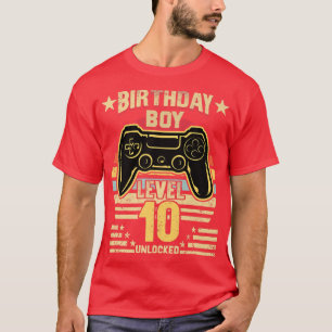 Camiseta Vintage 10th Birthday Boy Video Game Level 10 Unlo