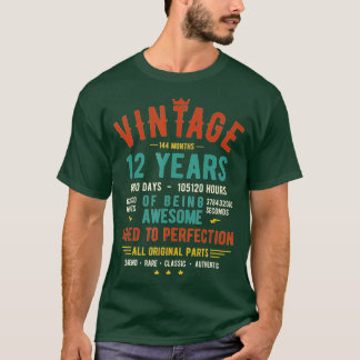 Camiseta Vintage 12 Anos 144 Meses De Ser 12 Incrível 