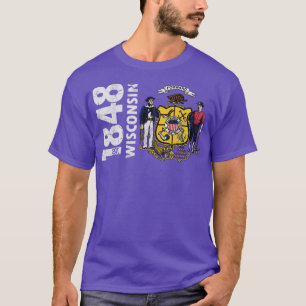 Camiseta Vintage 1845 Wisconsin State Flag