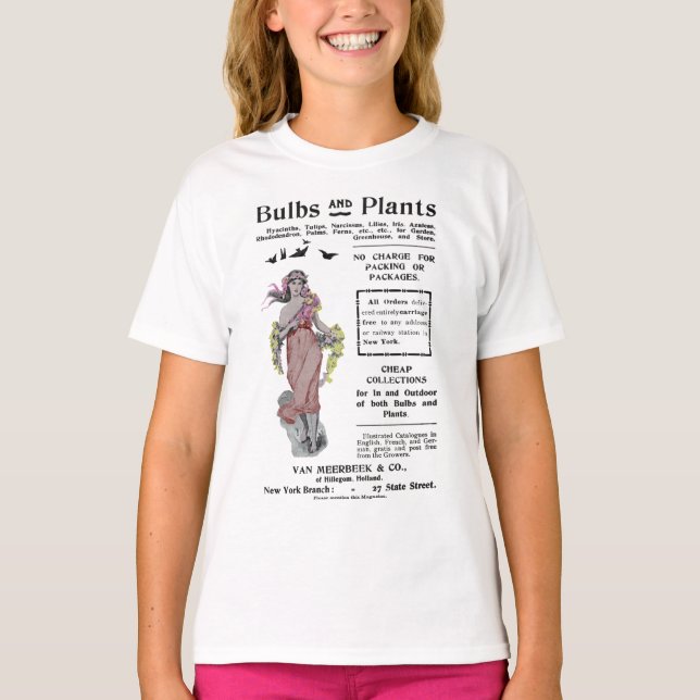 Camiseta Vintage 1890's Woman Gardening Plantas Jardins AD (Frente)