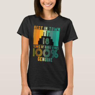 Camiseta Vintage 18th Birthday Roupa Womens Mens 18th Bi