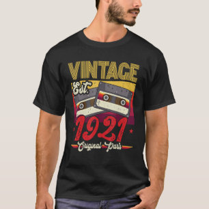 Camiseta Vintage 1921 Original Parts 101 Year Old 101rua Bi