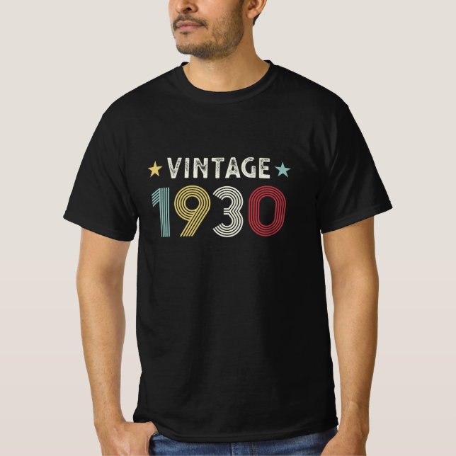 Camiseta Vintage 1930 90 Birthday Gift 90 anos (Frente)