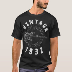 Camiseta Vintage 1932 Birthday Limited Edition Música de Vi