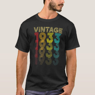 Camiseta Vintage 1933, 89 Anos, Homens E Mulheres 89.O Nasc