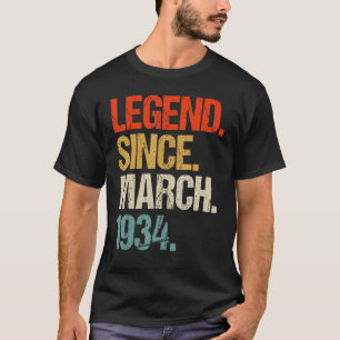 Camiseta vintage 1934 89º aniversário retrô 89 anos 1