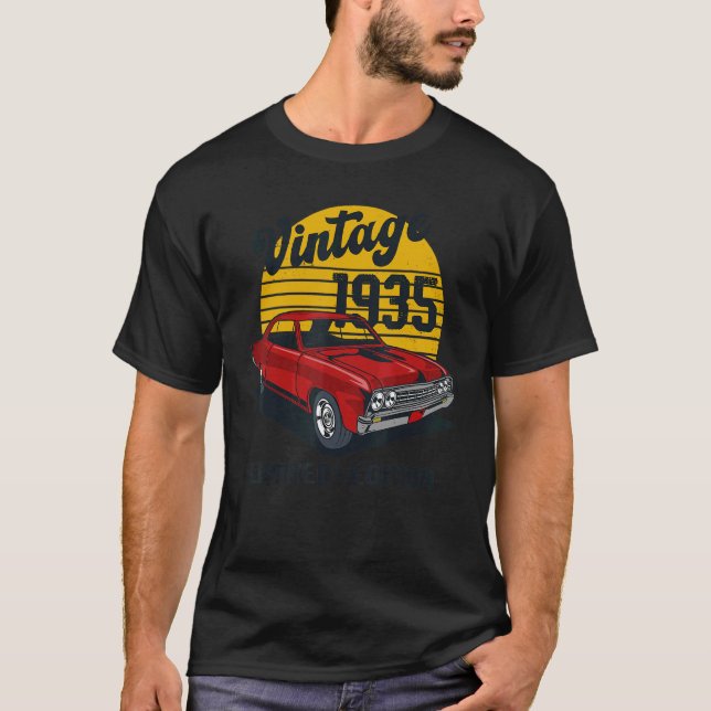 Camiseta Vintage 1935 Edition 87th Birthday Classic Car (Frente)