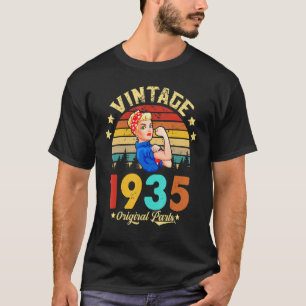Camiseta Vintage 1935 Feita Em 1935 87º Aniversário 87 Anos