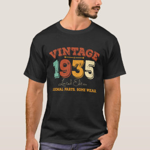 Camiseta Vintage 1935 Original Parts Funny Birthday Gift
