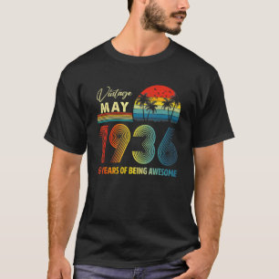 Camiseta Vintage 1936 86 Year Old May 1936 86th Birthday