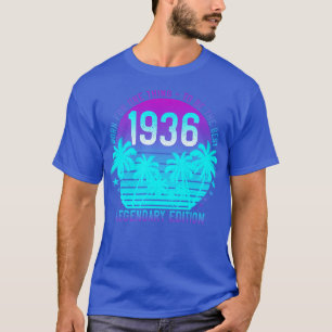 Camiseta Vintage 1936 Aniversário 85º Aestético Sunset Palm