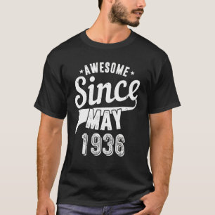 Camiseta Vintage 1936 Incrível Desde maio Feliz Meu 86º Nas