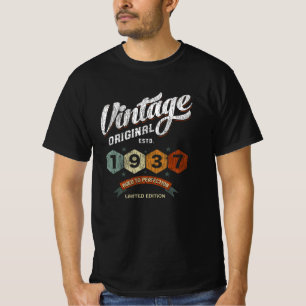 Camiseta Vintage 1937 Bday Aged To Perfection 84th Birthday