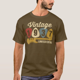 Camiseta Vintage 1937 Birthday Retro Guitar 85º Aniversário