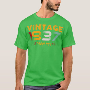 Camiseta Vintage 1937 Original Parts Family Birthday Gift