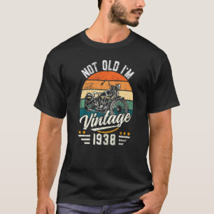 Camiseta Vintage 1938 Classic Motorcycle Lover 84 Anos