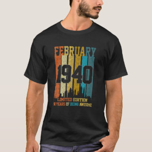Camiseta Vintage 1940 82 Anos Feita Em Fevereiro De 1940 82