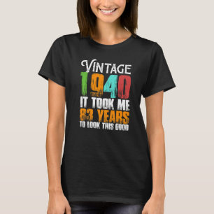 Camiseta Vintage 1940, 83 anos Aniversário do Retro Padre