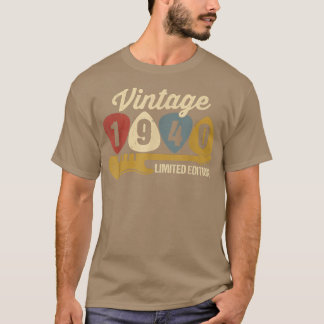 Camiseta Vintage 1940 Birthday Retro Guitar 82º Aniversário