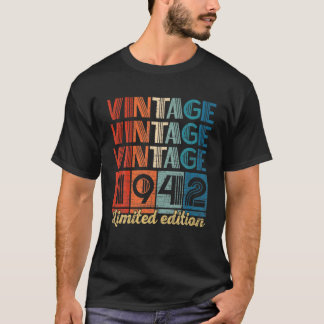 Camiseta Vintage 1942, 80 Anos, 80 Aniversários Limitados