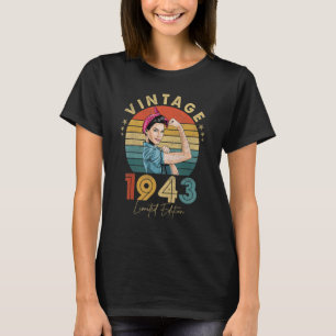 Camiseta Vintage, 1943, 80, Aniversário
